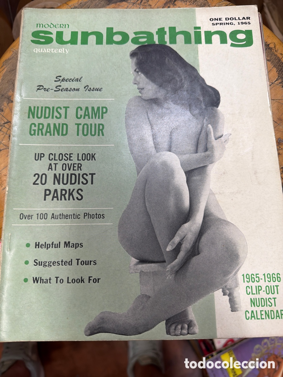 Coleccionismo de revistas y peri&oacute;dicos: Revista er&oacute;tica vintage pin-ups MODERN SUNBATHING.nudismo,1965-1966 clip-out nudisc calendario