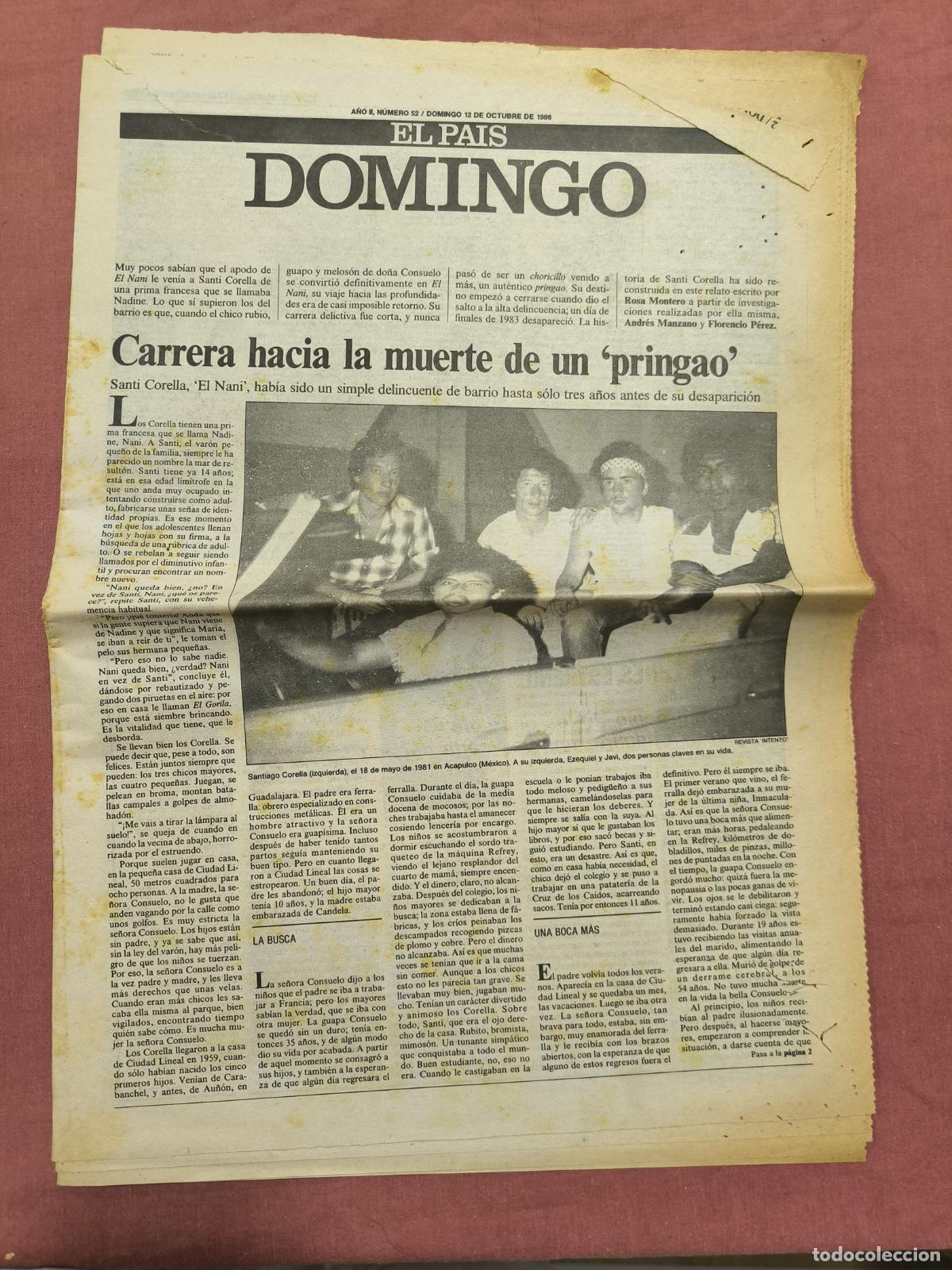 Collectionnisme de Revues et Journaux: Suplemento El Pa&iacute;s Domingo &ndash; Carrera Hacia la Muerte de un Pringao Coleccionismo