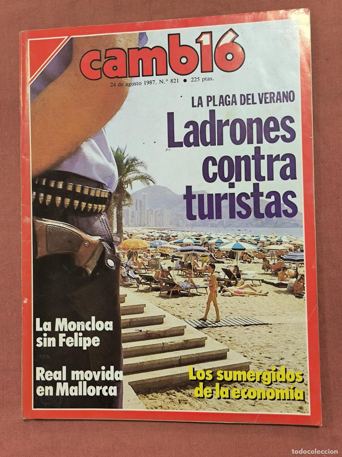 Coleccionismo de revistas y peri&oacute;dicos: Revista Cambio 16 &ndash; Ladrones Contra Turistas La Plaga del Verano Coleccionismo