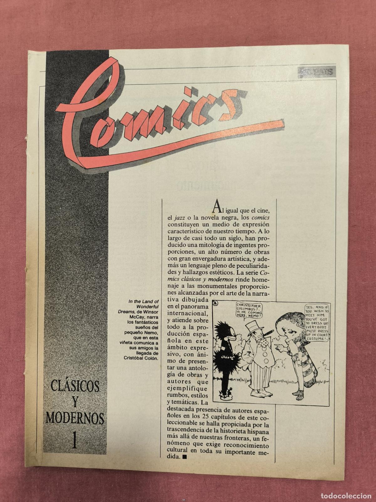 Coleccionismo de revistas y peri&oacute;dicos: C&oacute;mics Cl&aacute;sicos y Modernos N&ordm; 1 El Pa&iacute;s &ndash; Coleccionable de Prensa