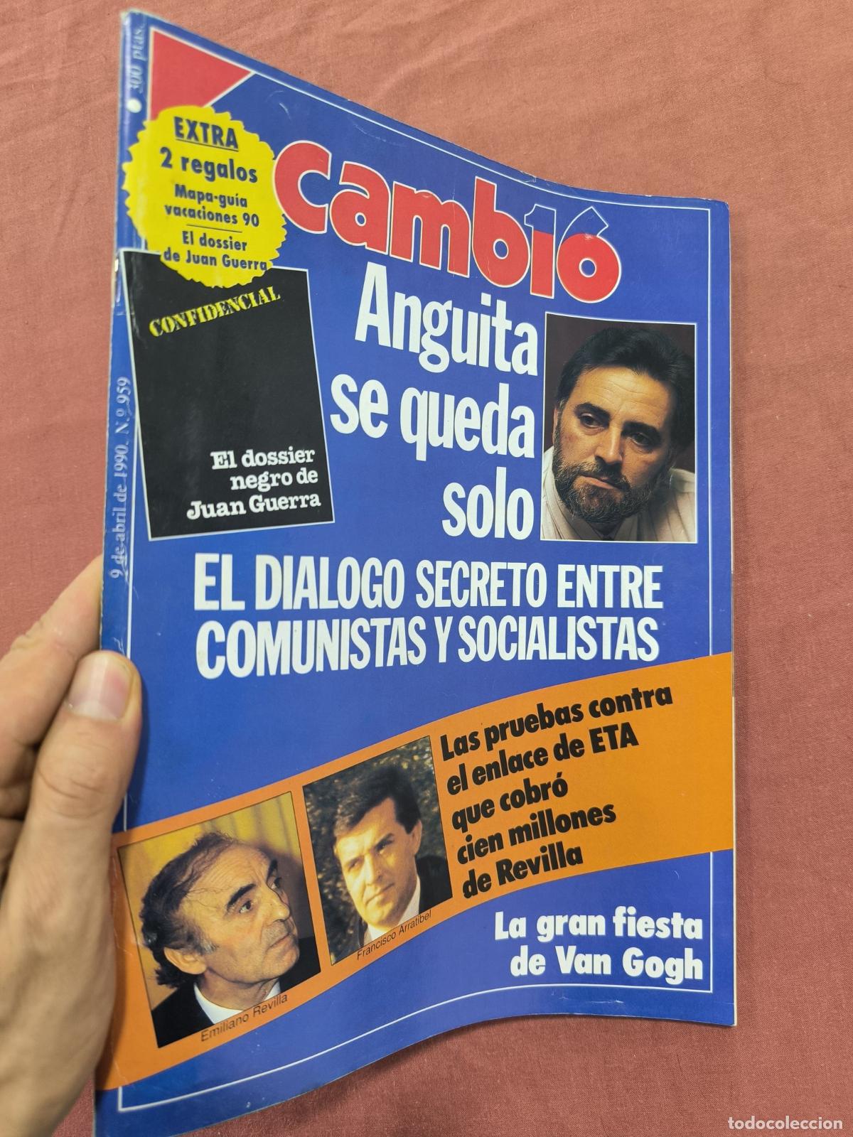 Coleccionismo de revistas y peri&oacute;dicos: Revista Cambio 16 &ndash; Anguita Se Queda Solo Comunistas y Socialistas Coleccionismo