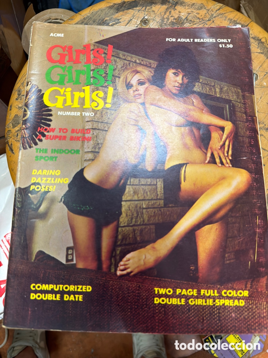 Coleccionismo de revistas y peri&oacute;dicos: Revista er&oacute;tica vintage pin-ups GIRLS! GIRLS! GIRLS! Edici&oacute;n americana.nudismo.n 2 1968.ilustrado