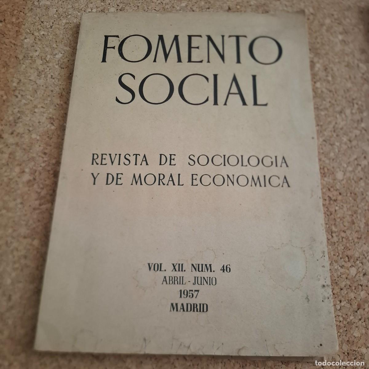 Coleccionismo de revistas y peri&oacute;dicos: Fomento social - Revista de sociolog&iacute;a y moral econ&oacute;mica - 1957