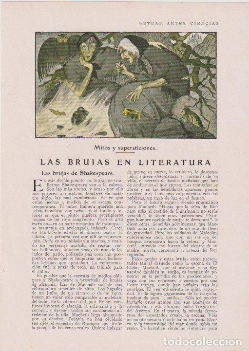 Coleccionismo de revistas y peri&oacute;dicos: Las brujas en la literatura / Joaqu&iacute;n Ad&aacute;n, dibujos de Br&aacute;&ntilde;ez - 1930