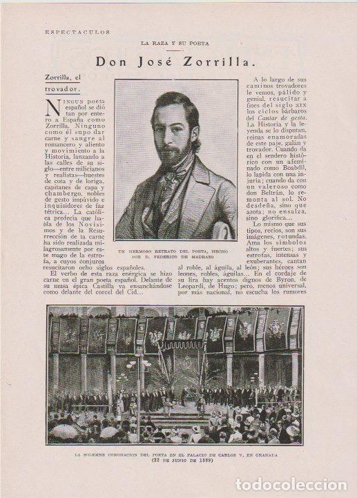 Coleccionismo de revistas y peri&oacute;dicos: Caricatura de Jos&eacute; Serrano; Don Jos&eacute; Zorrilla / Crist&oacute;bal de Castro - 1930