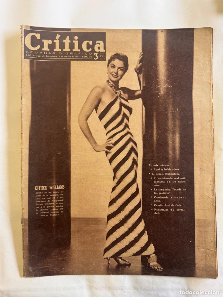 Coleccionismo de revistas y peri&oacute;dicos: Revista Critica , Esther Williams, Marilyn Monroe, A&ntilde;o 1955