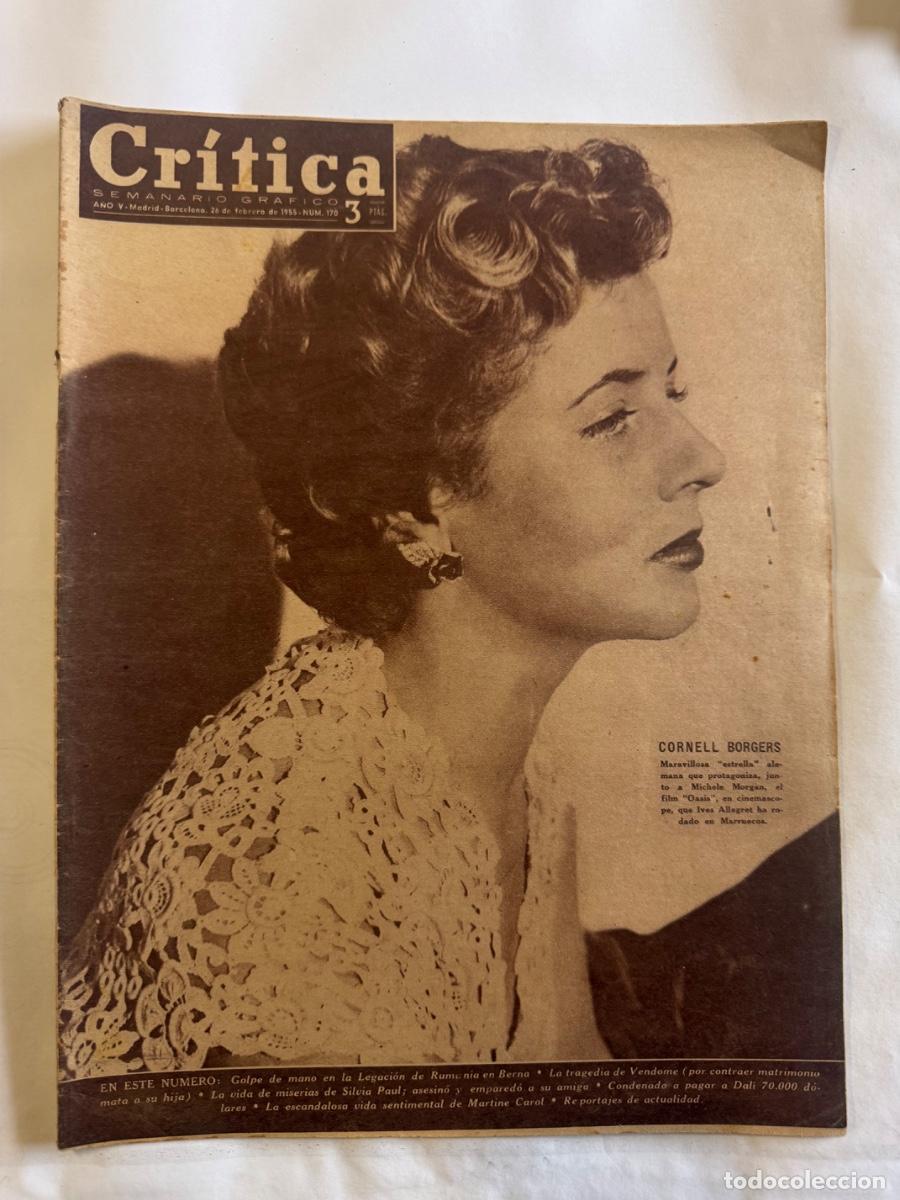 Coleccionismo de revistas y peri&oacute;dicos: Revista Critica , Cornell Borgers, Martine Carol, A&ntilde;o 1955