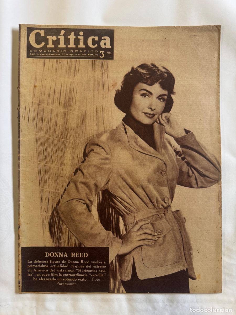Coleccionismo de revistas y peri&oacute;dicos: Revista Critica , Donna Reed, Tony Soler, A&ntilde;o 1955