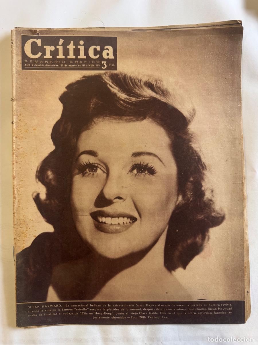 Coleccionismo de revistas y peri&oacute;dicos: Revista Critica , Susan Hayward, Diana Dors, A&ntilde;o 1955