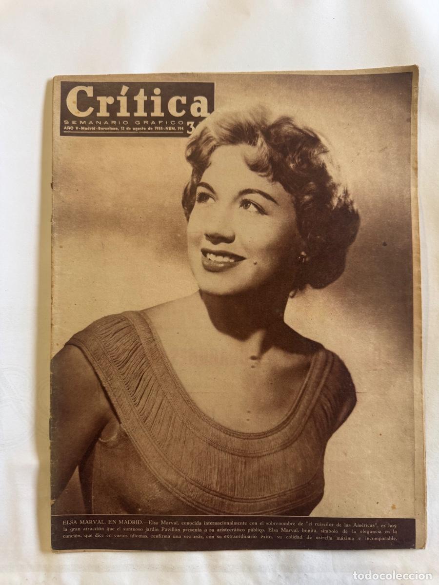 Coleccionismo de revistas y peri&oacute;dicos: Revista Critica , Elsa Marval, Marivi Saenz, A&ntilde;o 1955