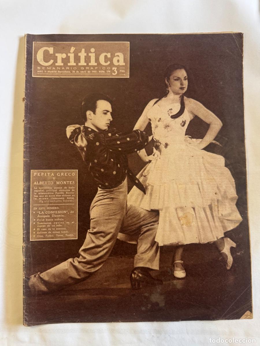 Coleccionismo de revistas y peri&oacute;dicos: Revista Critica , Pepita Greco, Alberto Montes, A&ntilde;o 1955