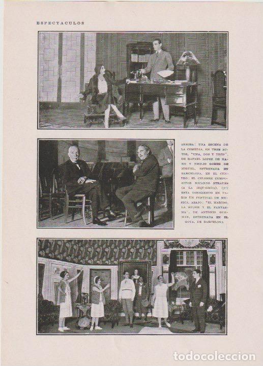 Coleccionismo de revistas y peri&oacute;dicos: * TEATRO * Comedia Una, Dos y Tres de Rafael L&oacute;pez de Haro; El marido, La Mujer y el fantasma - 1930