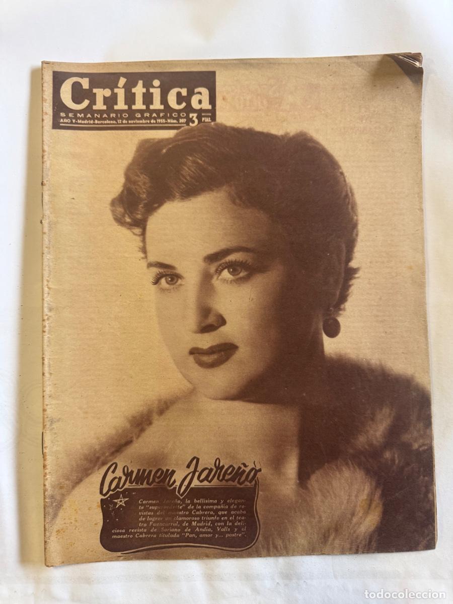 Coleccionismo de revistas y peri&oacute;dicos: Revista Critica , Carmen Jare&ntilde;o, Maria Piazza, A&ntilde;o 1955