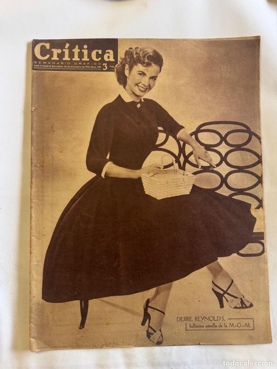 Coleccionismo de revistas y peri&oacute;dicos: Revista Critica , Debbie Reynolds, Liliane Courprie, A&ntilde;o 1955