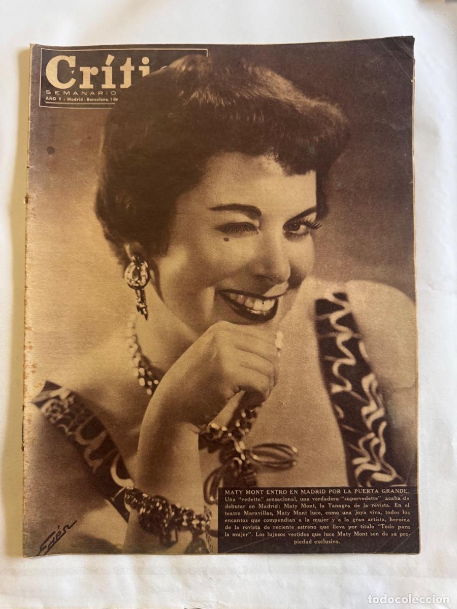 Coleccionismo de revistas y peri&oacute;dicos: Revista Critica , Maty Mont, Franco, A&ntilde;o 1956