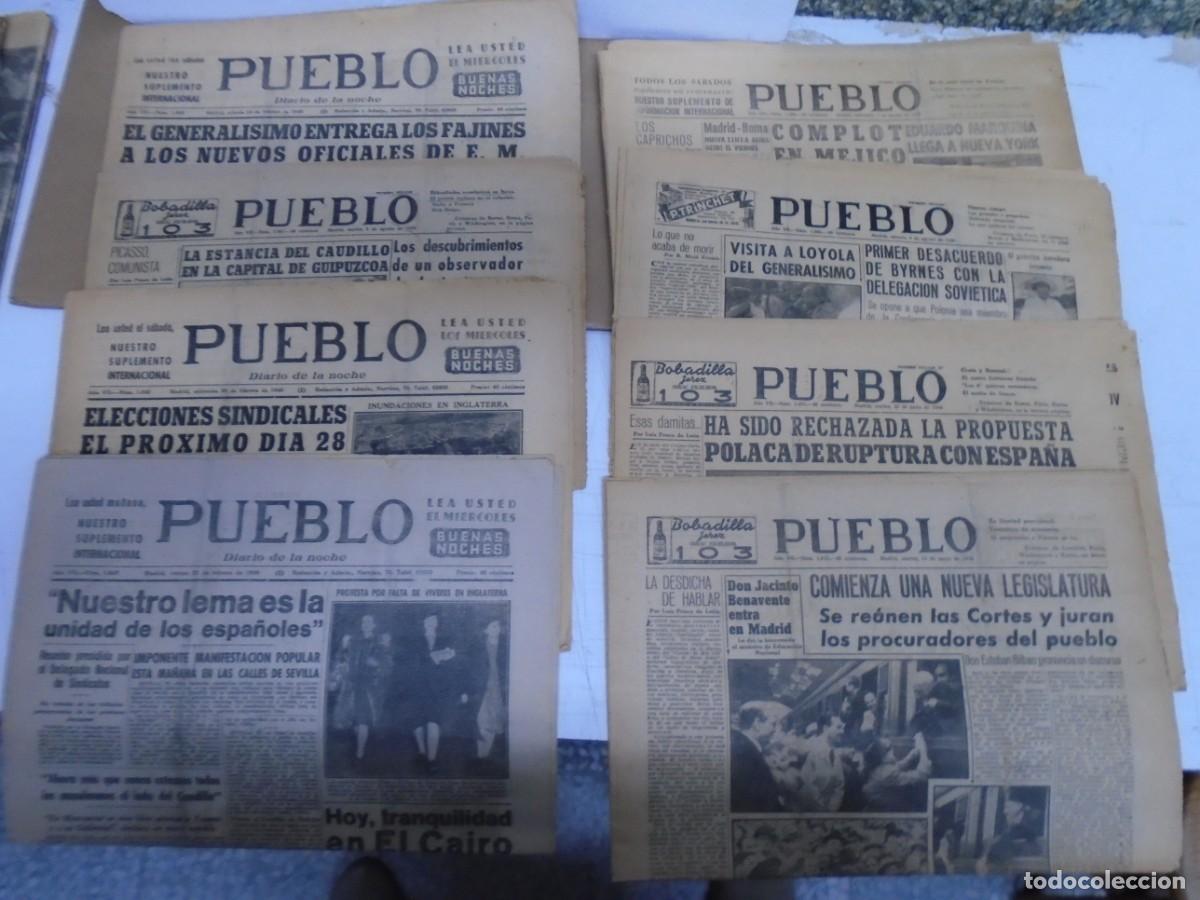 Coleccionismo de revistas y peri&oacute;dicos: PERIODICO &rdquo;PUEBLO&rdquo;LOTE DE 8 PERIODICOS DE 1946.