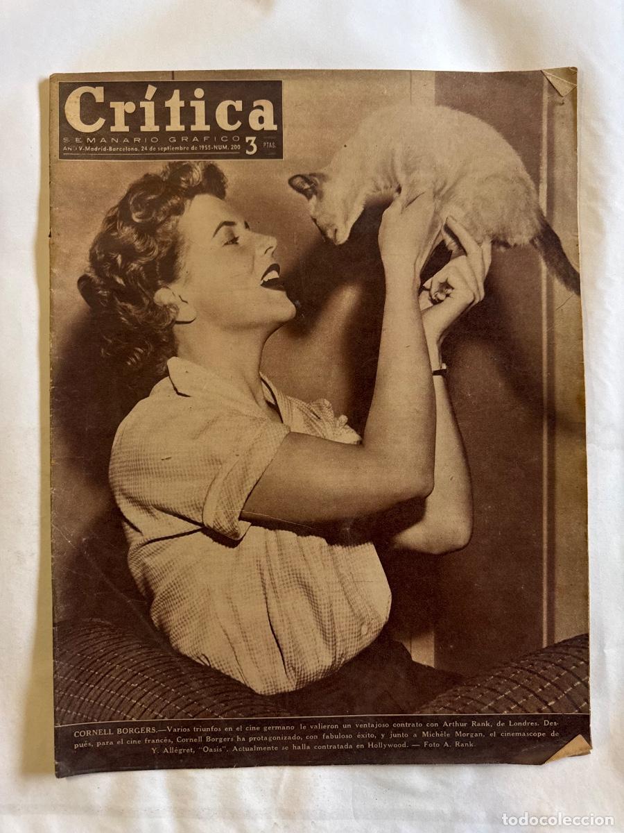Coleccionismo de revistas y peri&oacute;dicos: Revista Critica , Cornell Borgers, Marilyn Monroe, A&ntilde;o 1955