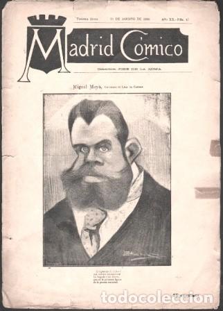 Coleccionismo de revistas y peri&oacute;dicos: REVISTA MADRID COMICO A&Ntilde;O XX - 25 DE AGOSTO DE 1900 N&ordm; 47 (MIGUEL MOY&Aacute;) - A-REV-3135