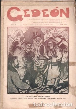 Coleccionismo de revistas y peri&oacute;dicos: REVISTA GEDE&Oacute;N A&Ntilde;O XI MADRID, JUEVES 9 DE MARZO DE 1905 N&ordm; 485 - A-REV-3136