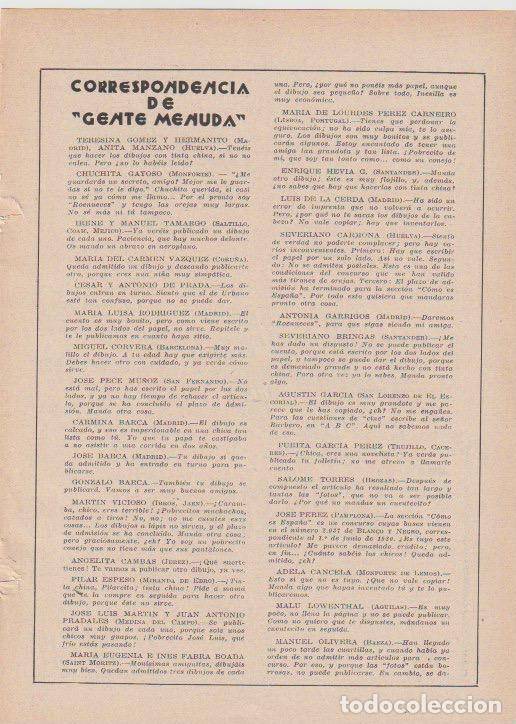 Coleccionismo de revistas y peri&oacute;dicos: Correspondencia de Gente Menuda / Roenueces -1930