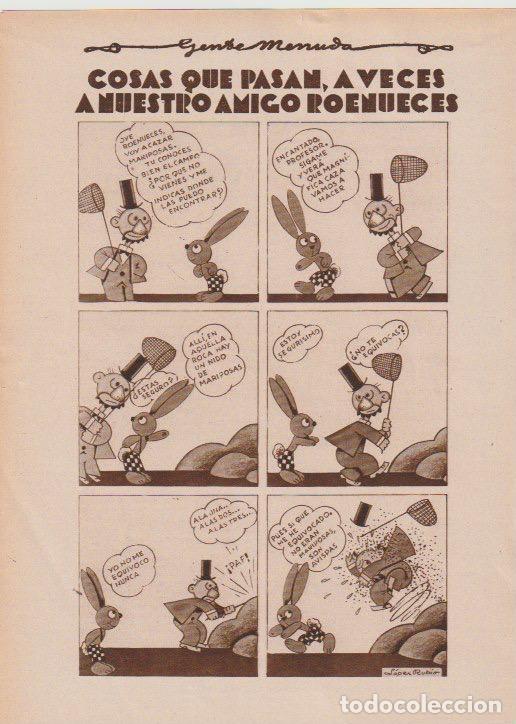 Coleccionismo de revistas y peri&oacute;dicos: Gente Menuda: Cosas de pasan a veces a nuestro amigo Roenueces / dibujos L&oacute;pez Rubio -1930