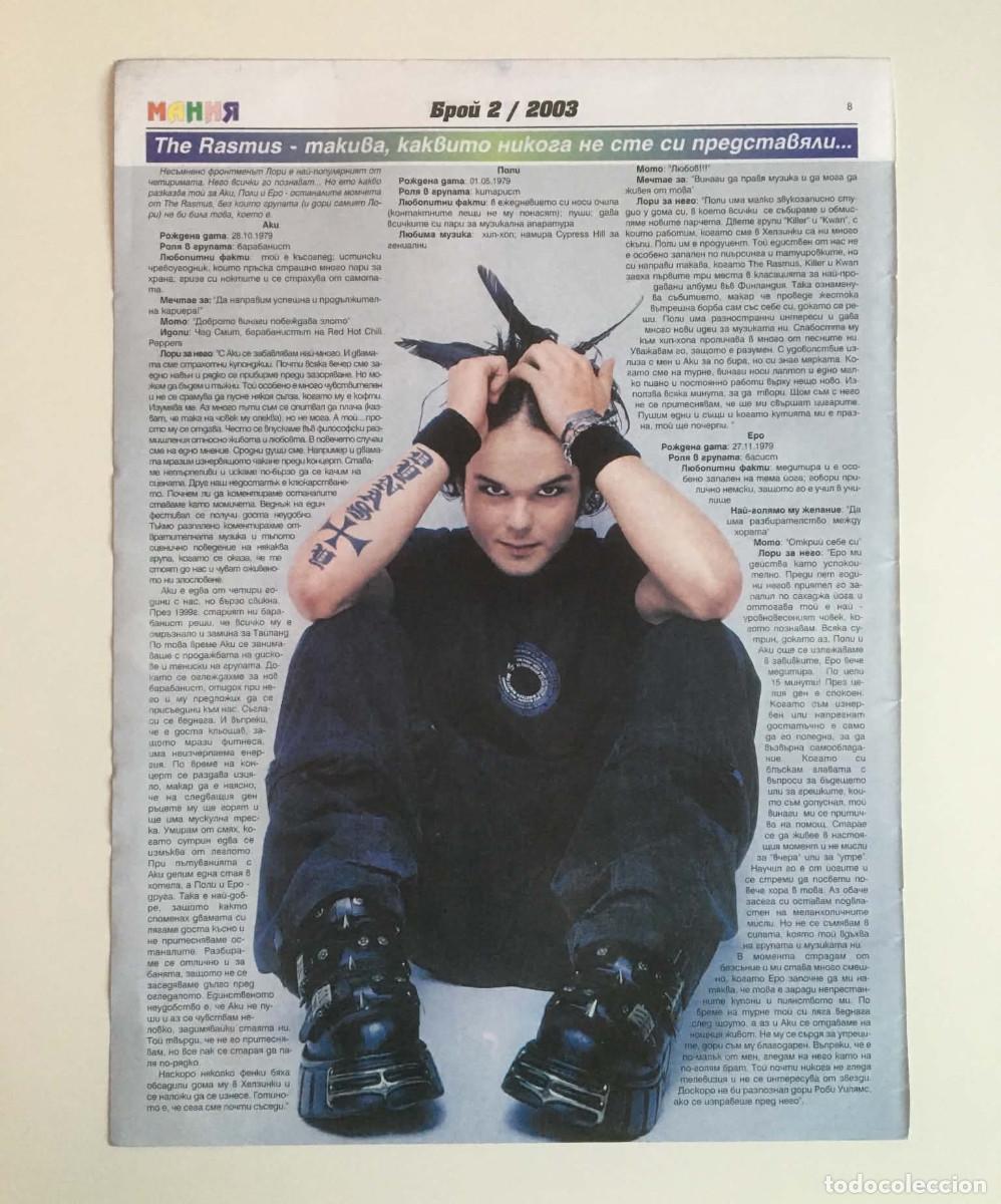 Coleccionismo de revistas y peri&oacute;dicos: The Rasmus / Pink Original Double-Sided Vintage Article Clipping A4 - Mania Magazine Bulgaria Music