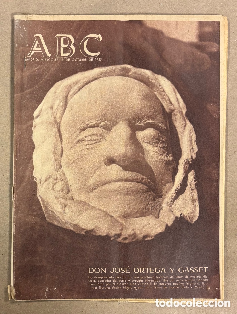 Coleccionismo de revistas y peri&oacute;dicos: ABC (19 OCTUBRE 1955) MUERTE DE JOS&Eacute; ORTEGA Y GASSET, NUEVO MATERIAL BOMBEROS BARCELONA, MART&Iacute;NEZ