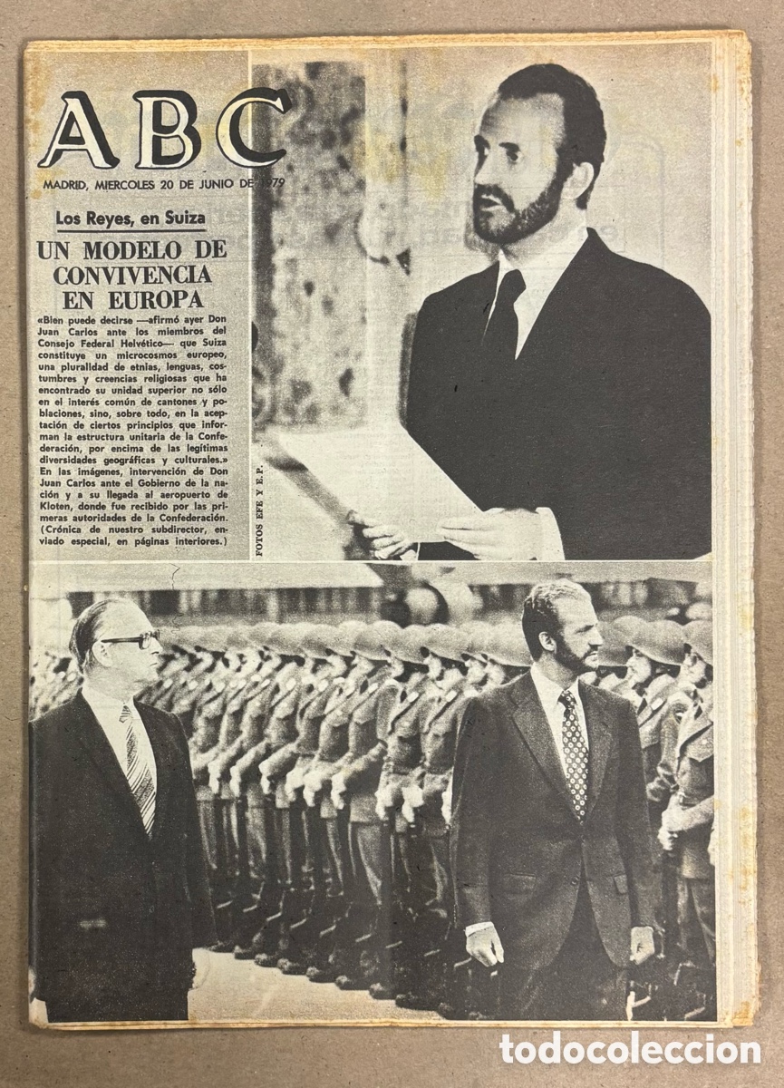 Coleccionismo de revistas y peri&oacute;dicos: ABC (20 JUNIO 1979) LOS REYES EN SUIZA, ATENTADO EN IR&Uacute;N TIENDA NUMISMATICA, VALENCIA - VALLADOLID