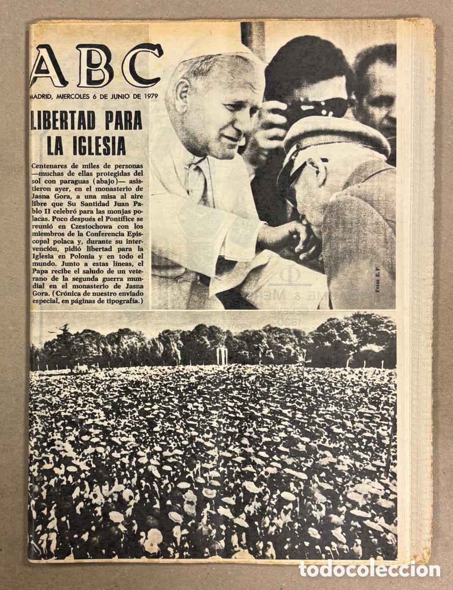 Coleccionismo de revistas y peri&oacute;dicos: ABC (6 JUNIO 1979) LIBERTAD PARA LA IGLESIA POLONIA, GUARDIA CIVILES ASESINADOS, GARRIGUES WALKER,..