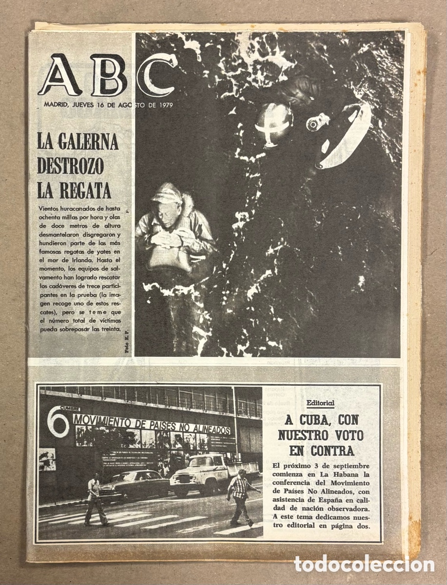 Coleccionismo de revistas y peri&oacute;dicos: ABC (16 AGOSTO 1979) GALERNA DESTROZA REGATA IRLANDA, REAPARECE SELECCI&Oacute;N EUZKADI F&Uacute;TBOL, REAL MADRI
