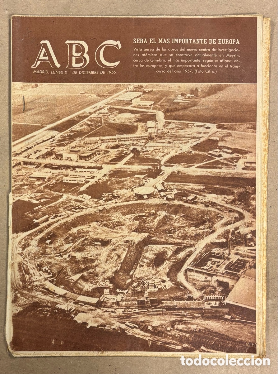 Coleccionismo de revistas y peri&oacute;dicos: ABC (3 DICIEMBRE 1956) CENTRO INVESTIGACIONE AT&Oacute;MICAS GINEBRA, ARTURO PACHECO ALTAMIRANO, COMPRYGANE