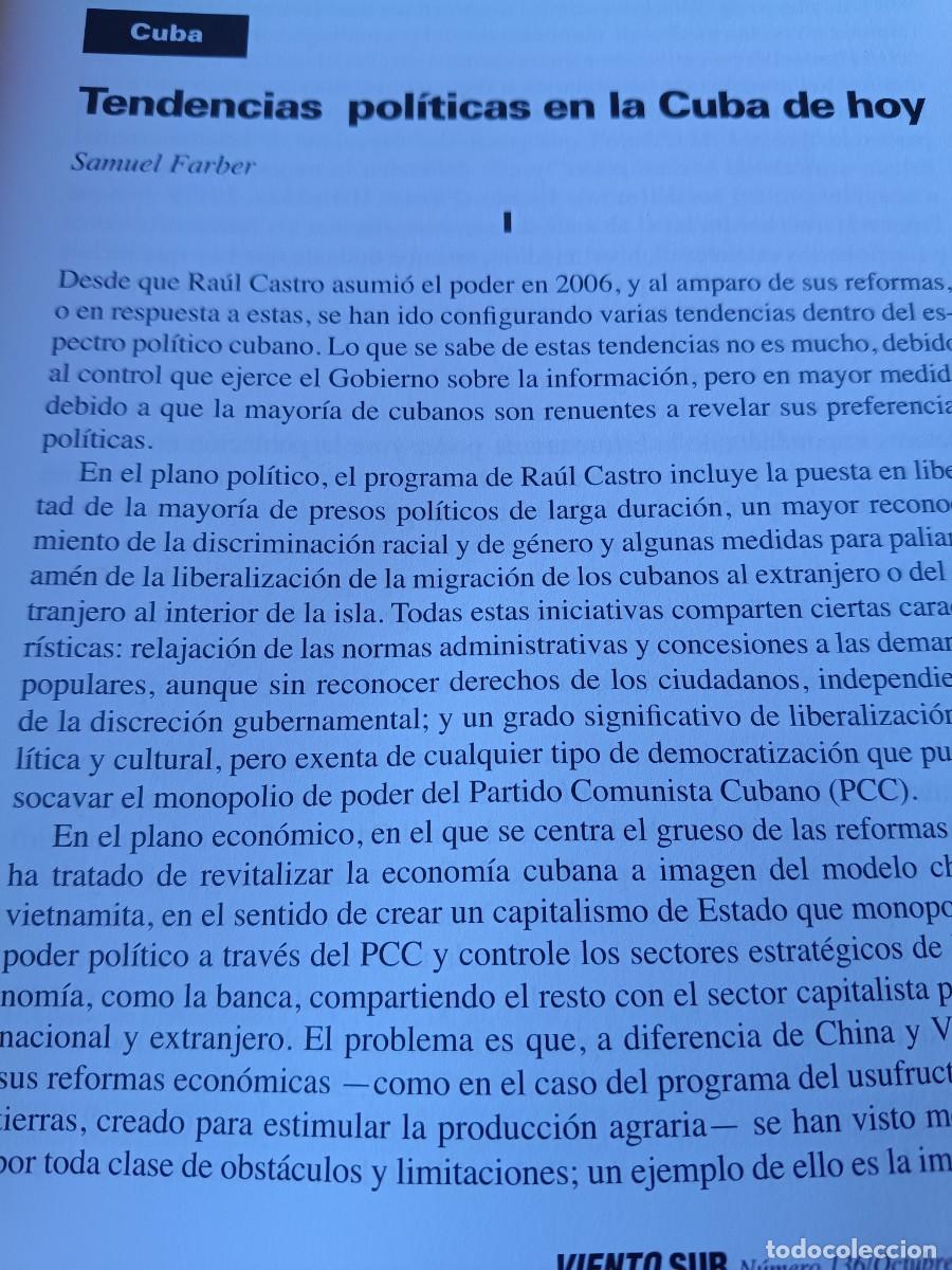 Coleccionismo de revistas y peri&oacute;dicos: TENDENCIAS POLITICAS EN LA CUBA DE HOY. 12 P&Aacute;GS REVISTA VIENTO SUR 2014