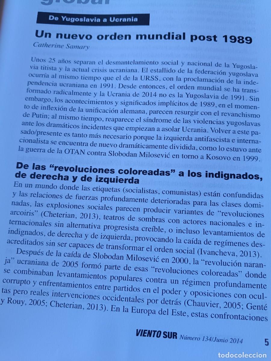 Coleccionismo de revistas y peri&oacute;dicos: DE YUGOSLAVIA A UCRANIA, NUEVO ORDEN MUNDIAL. 9 P&Aacute;GS REVISTA VIENTO SUR 2014