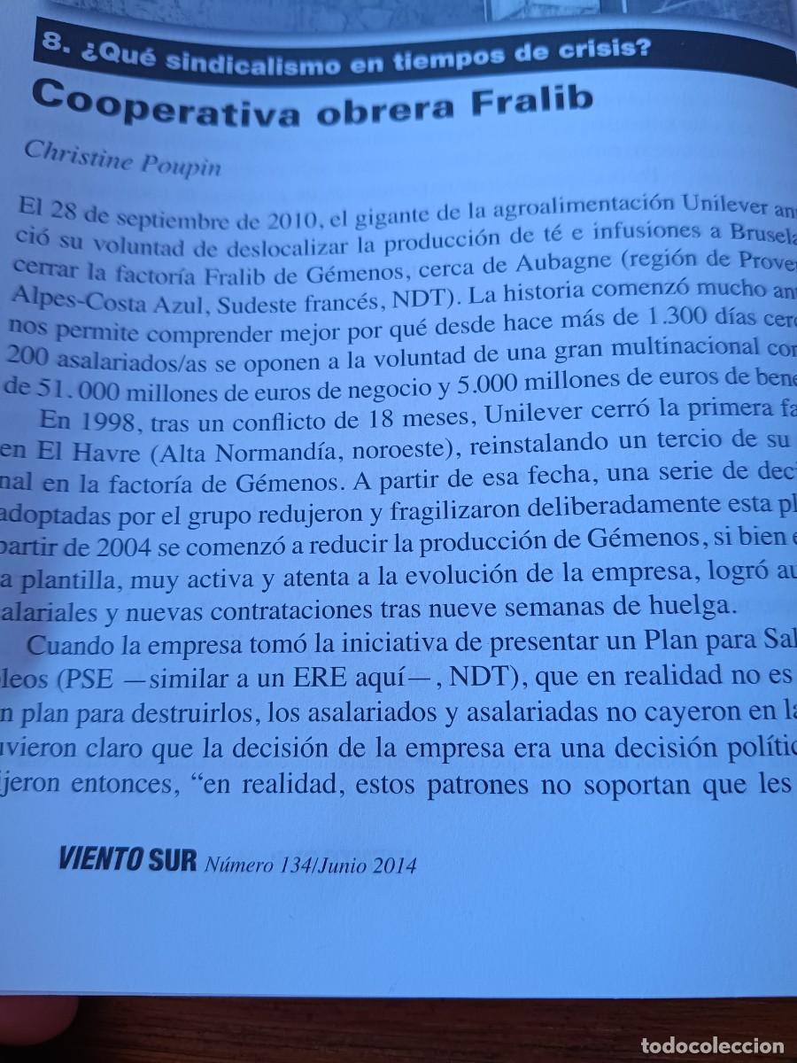 Coleccionismo de revistas y peri&oacute;dicos: COOPERATIVA OBRERA FRALIB, OCUPACI&Oacute;N Y PRODUCCI&Oacute;N SIN PATRONAL. 6 P&Aacute;GS REVISTA VIENTO SUR 2014