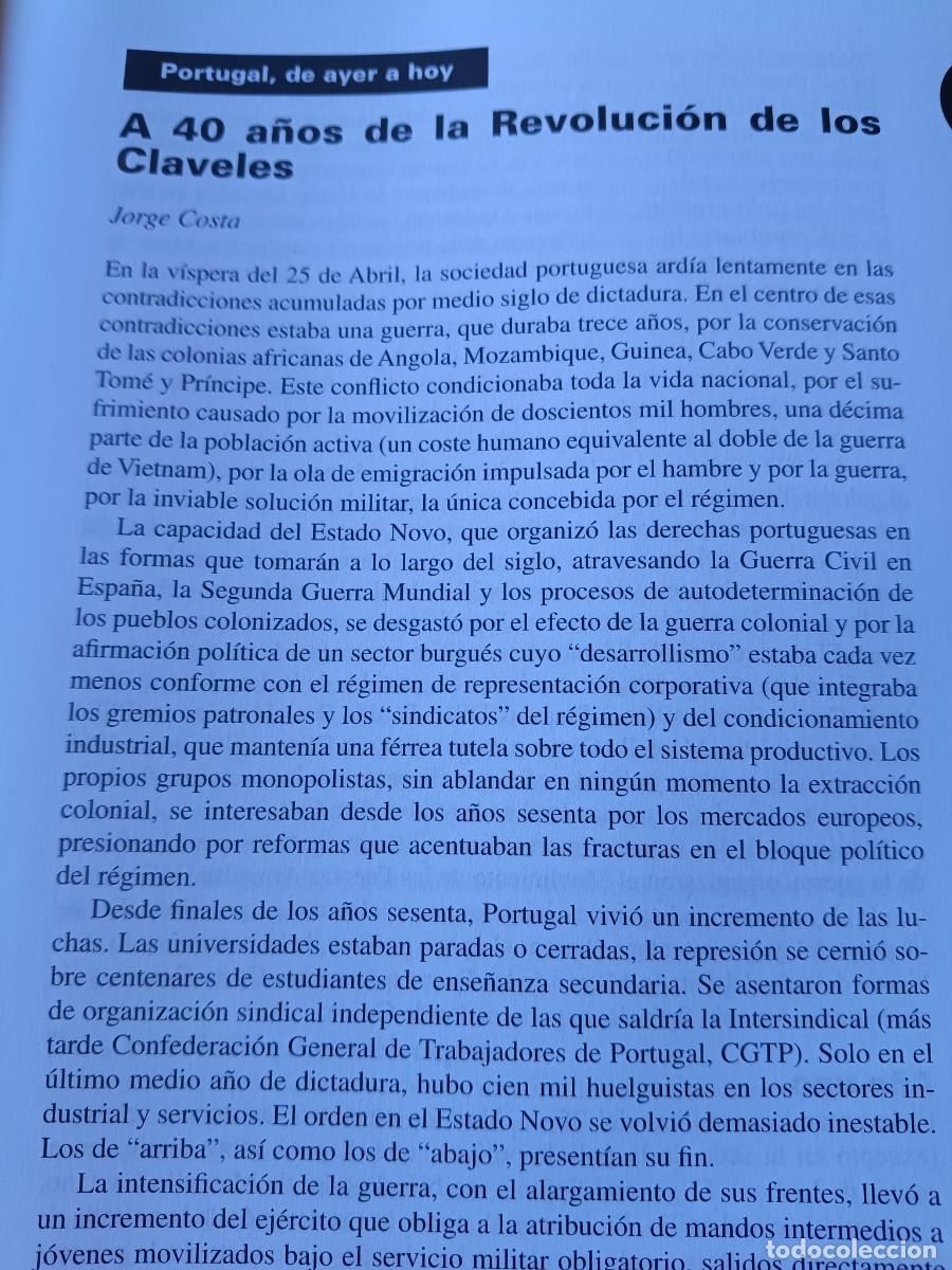 Coleccionismo de revistas y peri&oacute;dicos: PORTUGAL A 40 A&Ntilde;OS DE LA REVOLUCI&Oacute;N DE LOS CLAVELES. 9 P&Aacute;GS REVISTA VIENTO SUR 2014