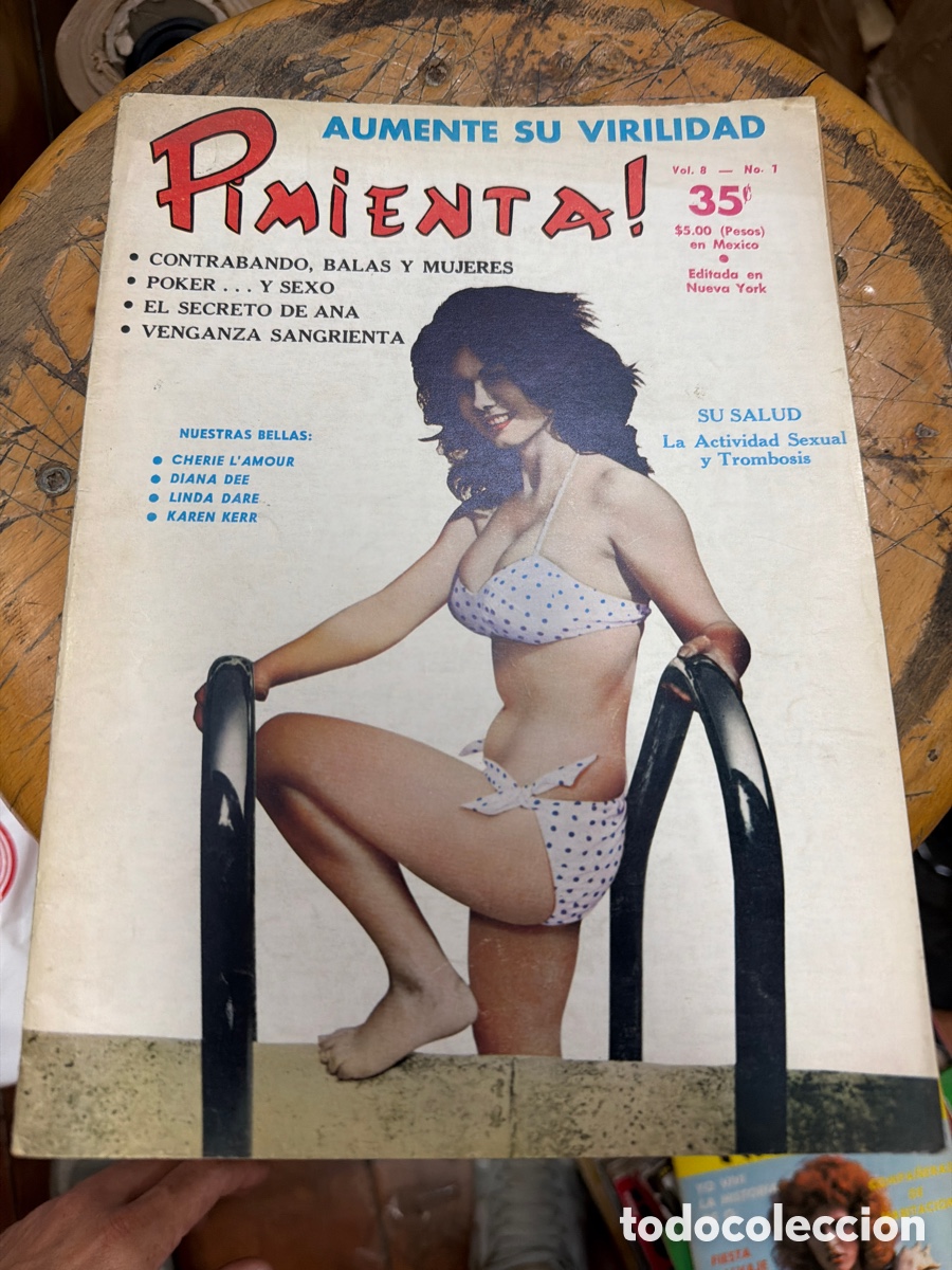 Coleccionismo de revistas y peri&oacute;dicos: Revista er&oacute;tica vintage pin-ups PIMIENTA!vol 8 N 1 a&ntilde;o 1965.ilustrado