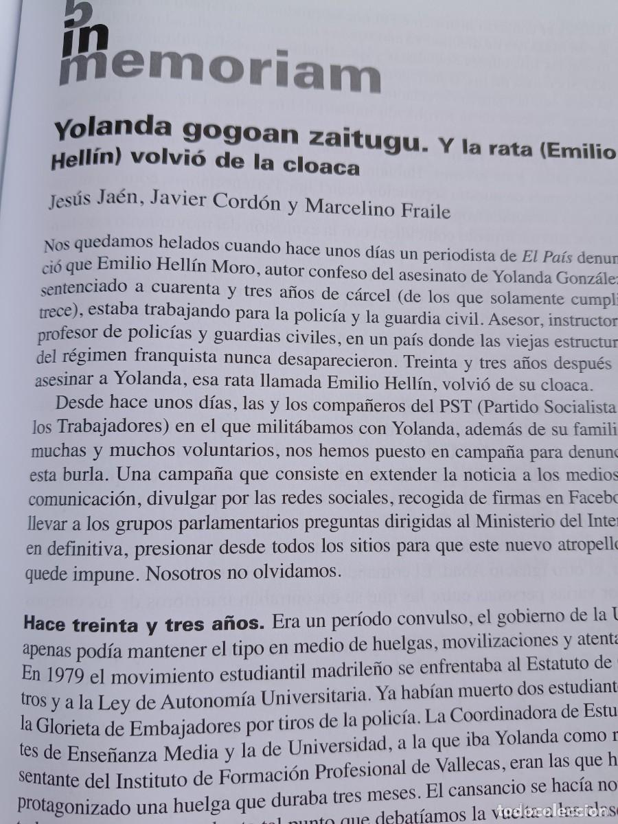 Collectionnisme de Revues et Journaux: EMILIO HELL&Iacute;N, ASESINO DE YOLANDA GONZ&Aacute;LEZ TRABAJA PARA LA POLIC&Iacute;A. 5 P&Aacute;GS REVISTA VIENTO SUR 2013