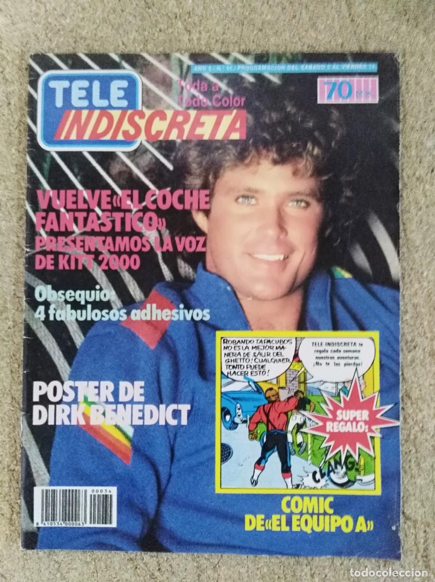 Coleccionismo de revistas y peri&oacute;dicos: Revista Tele Indiscreta 34.El Coche Fantastico