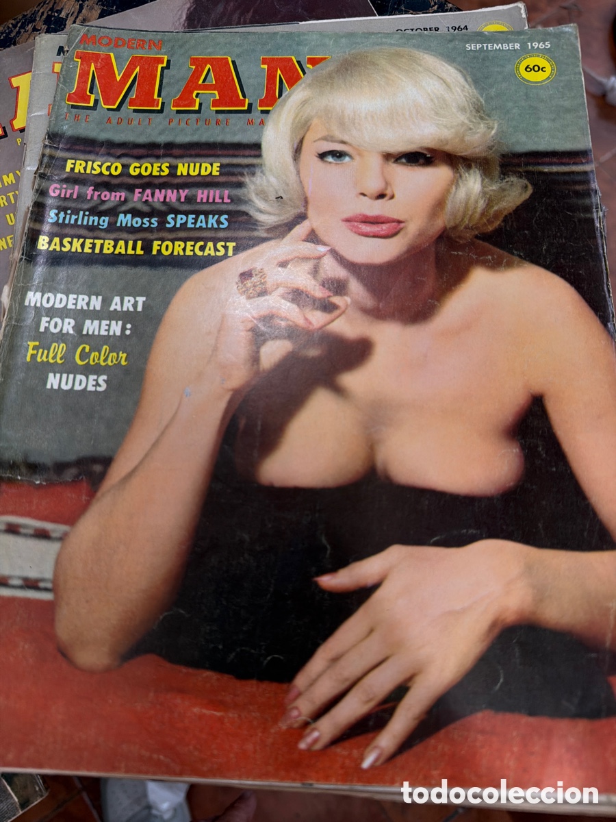 Coleccionismo de revistas y peri&oacute;dicos: Revista er&oacute;tica vintage pin-ups MODERN MAN.edici&oacute;n americana.vol 15 n 3 a&ntilde;o 1965.poster central