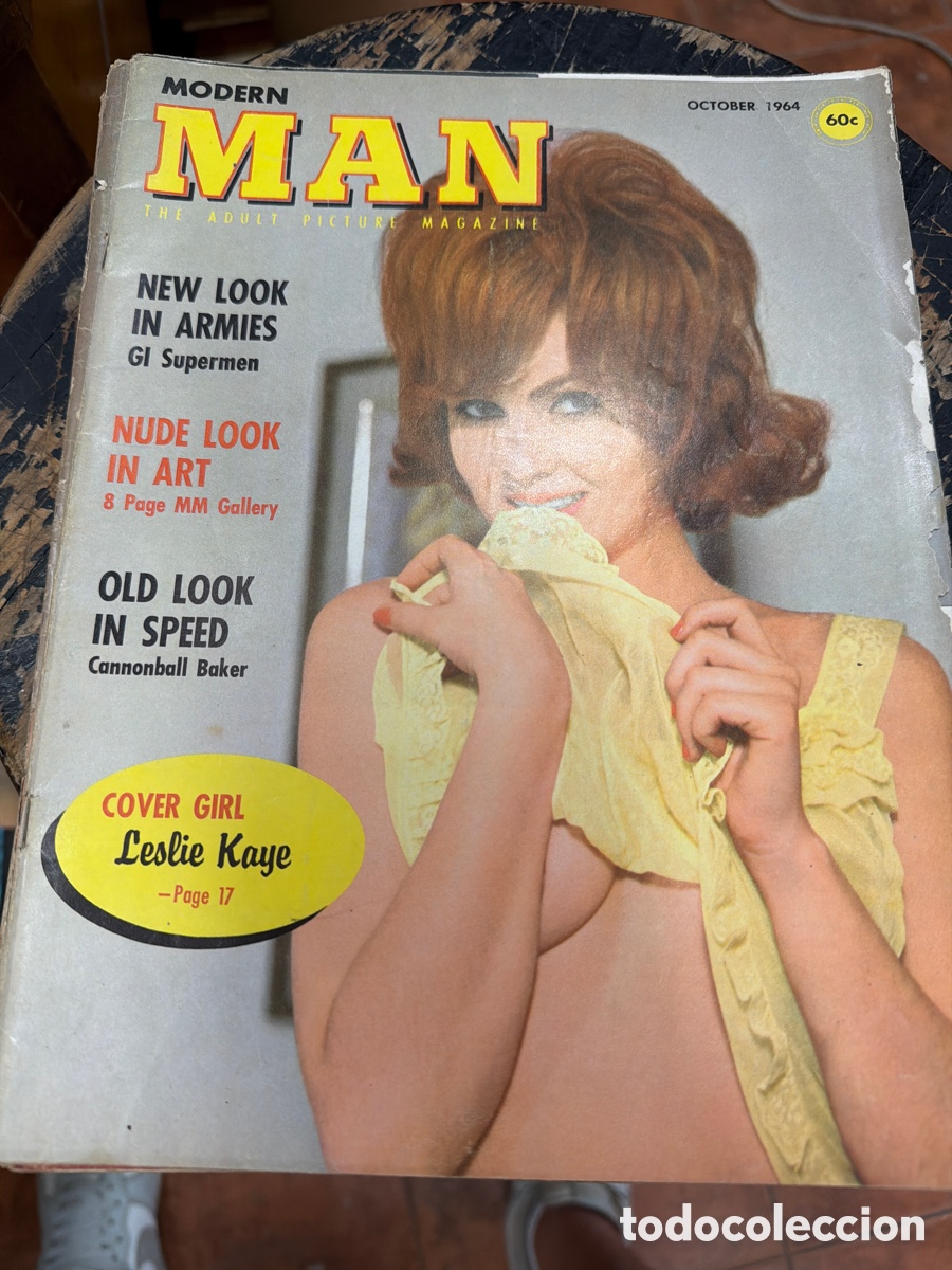 Coleccionismo de revistas y peri&oacute;dicos: Revista er&oacute;tica vintage pin-ups MODERN MAN.edici&oacute;n americana.vol 14 n 4.a&ntilde;o 1964.poster central