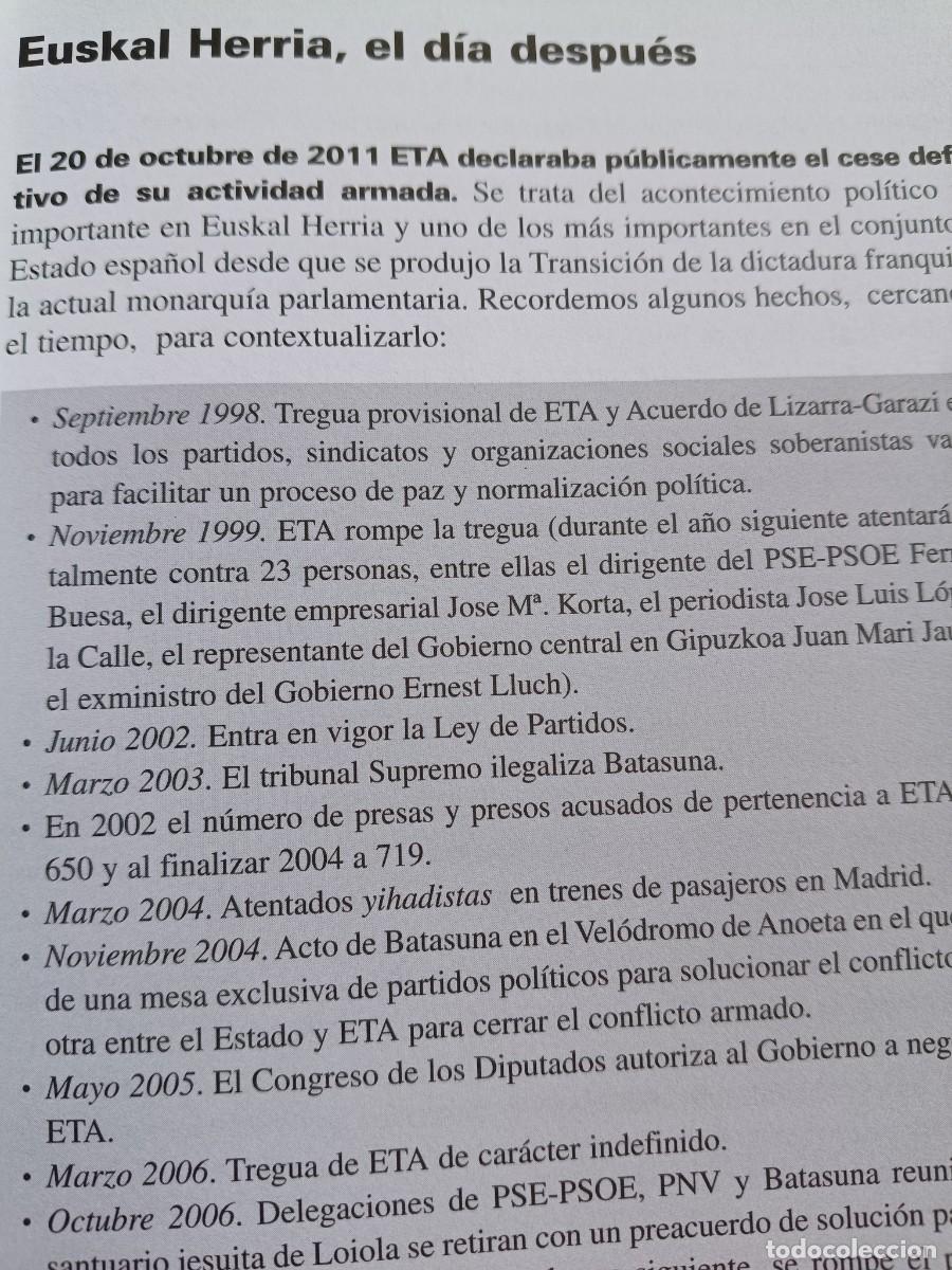 Coleccionismo de revistas y peri&oacute;dicos: DOSSIER EUSKAL HERRIA DESPU&Eacute;S DEL CESE DE LUCHA ARMADA POR ETA. 37 P&Aacute;GS REVISTA VIENTO SUR 2012