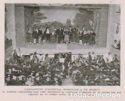 Coleccionismo de revistas y peri&oacute;dicos: * CARCAGENTE * Homenaje al maestro compositor Juan Vert - 1930