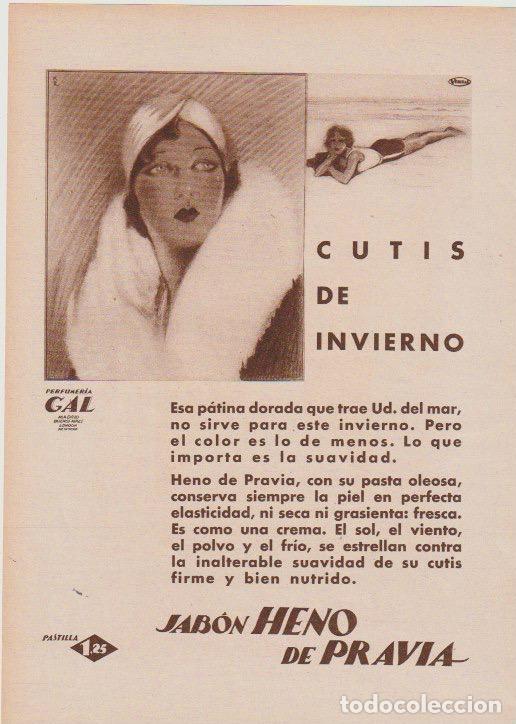 Coleccionismo de revistas y peri&oacute;dicos: Publicidad jab&oacute;n Heno de Pravia / dibujo F.R. (Francisco Ribas) - 1930