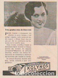 Coleccionismo de revistas y peri&oacute;dicos: Publicidad crema dental Kolynos - 1931