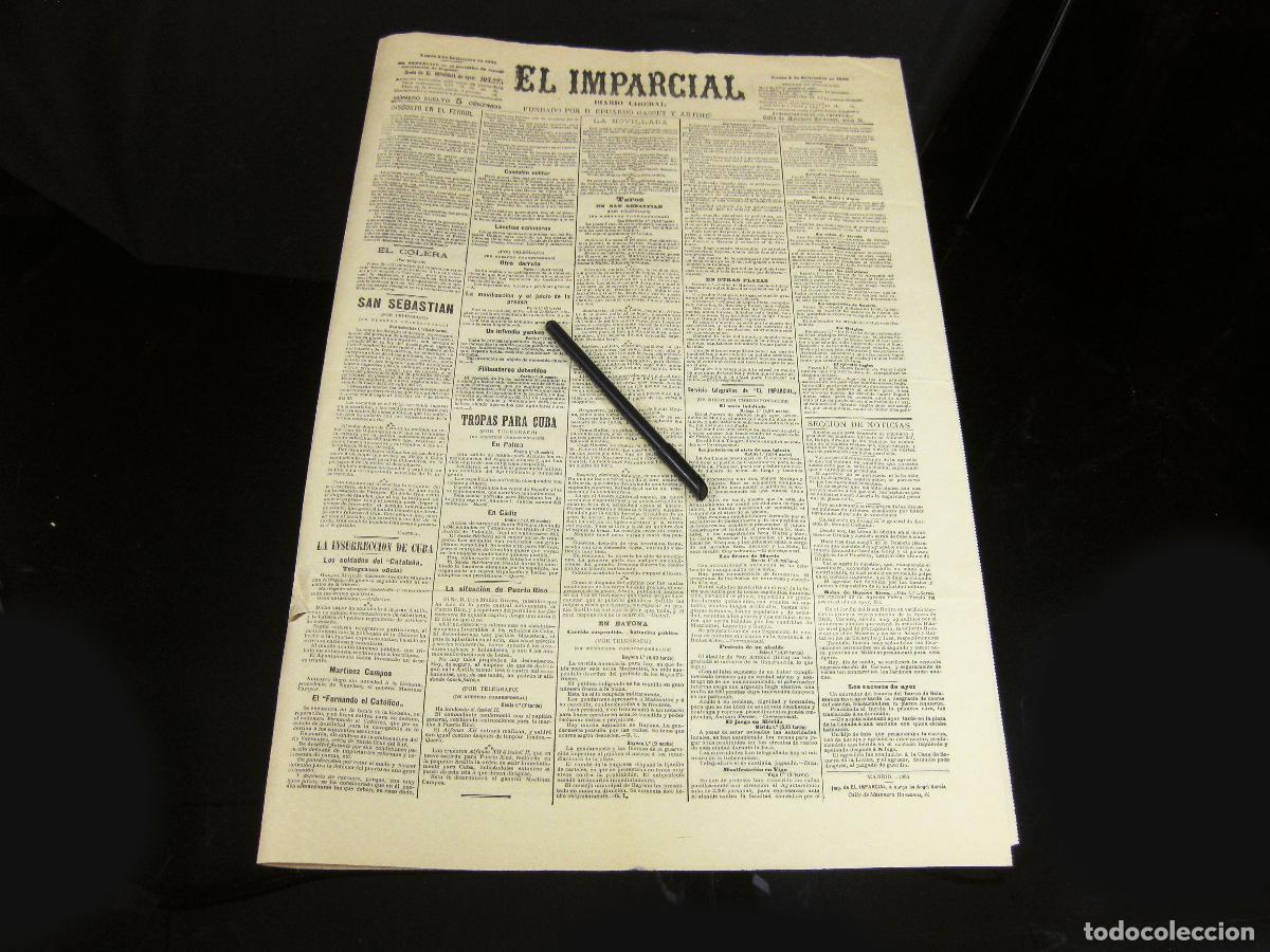 Coleccionismo de revistas y peri&oacute;dicos: PERI&Oacute;DICO DIARIO LIBERAL EL IMPARCIAL. 2 DE SEPTIEMBRE DE 1895.