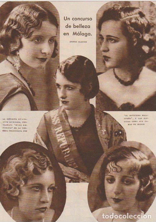 Coleccionismo de revistas y peri&oacute;dicos: * M&Aacute;LAGA * Concurso de belleza: Guadalupe Quesada, Miss Rep&uacute;blica - 1931