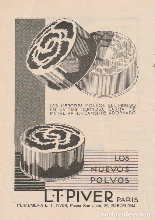 Coleccionismo de revistas y peri&oacute;dicos: Publicidad polvos L.T. PIVER - 1931