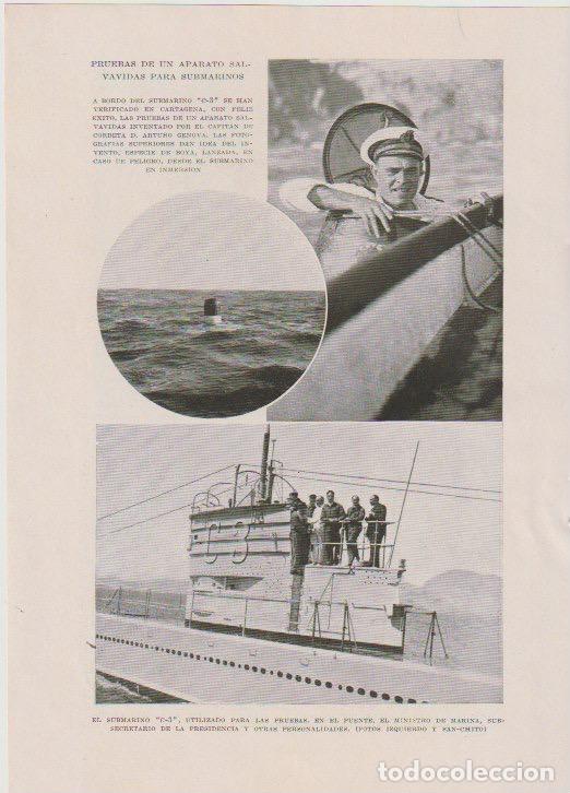 Coleccionismo de revistas y peri&oacute;dicos: * CARTAGENA * Capit&aacute;n de corbeta D. Arturo G&eacute;nova, pruebas de salvavidas para submarino - 1931