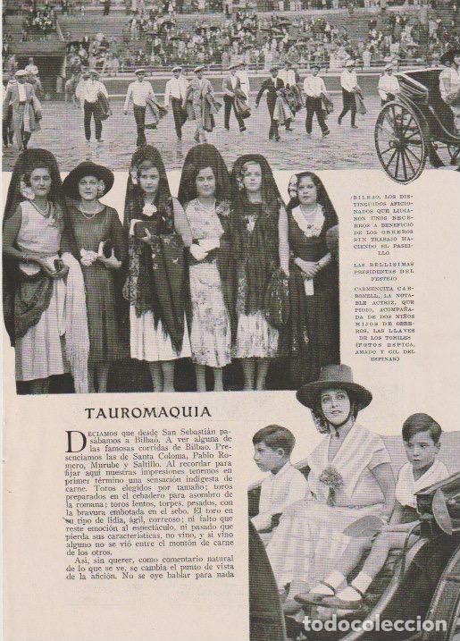 Coleccionismo de revistas y peri&oacute;dicos: * TOROS * Carmencita Carbonell; Barrera en Bilbao; toros en Viana ( Portugal); Alcalare&ntilde;o II - 1931