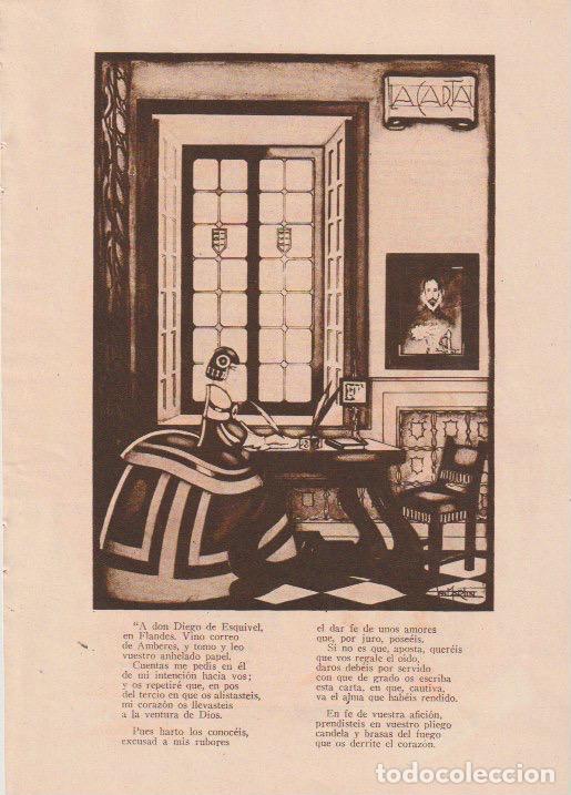 Coleccionismo de revistas y peri&oacute;dicos: La carta / poema de Manuel de G&oacute;ngora con dibujo de San Mart&iacute;n - 1931